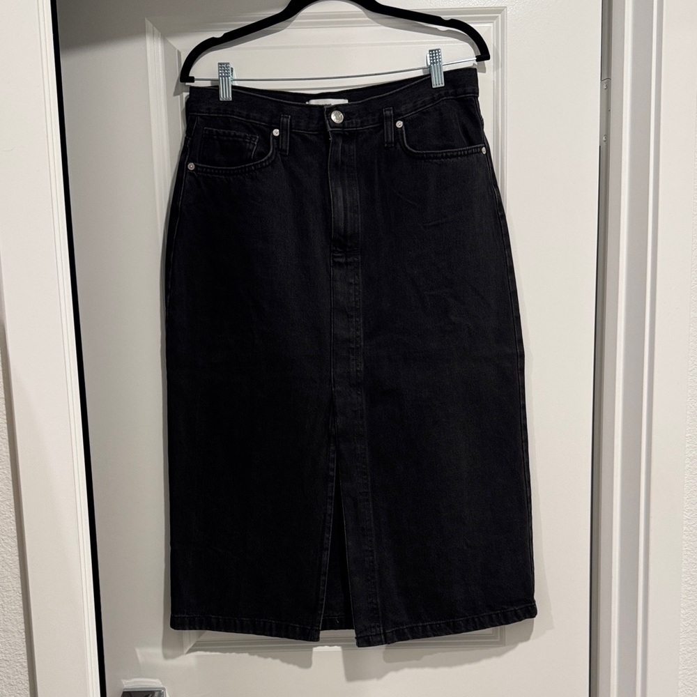 Classic Mango Black Denim Skirt